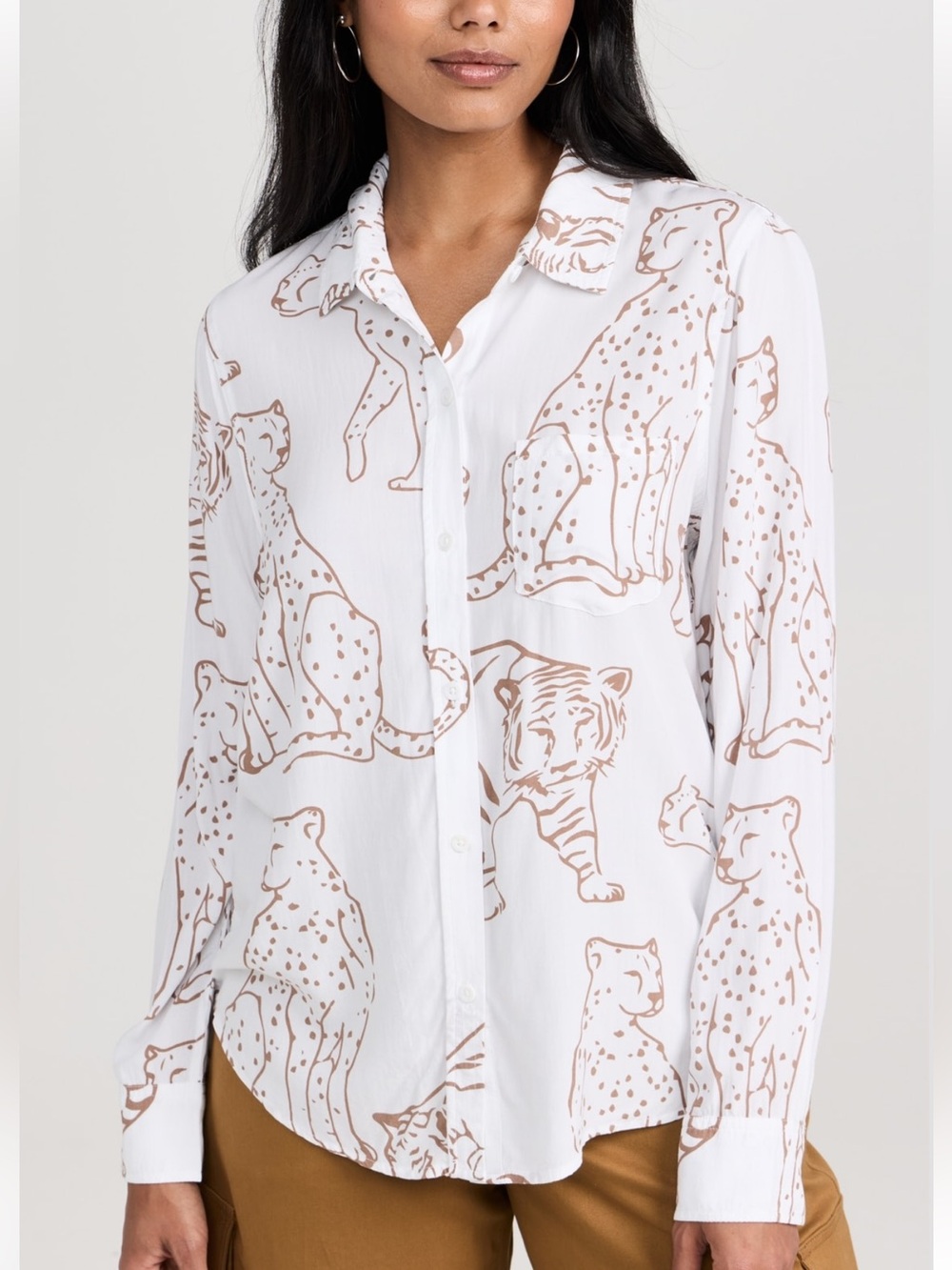 Rails KATHRYN Top in Camel Jungle Cats sz XS